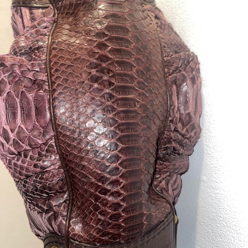 Authentic Gucci Brown Genuine Python Hobo Bag Lar… - image 5